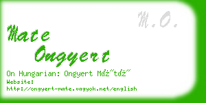 mate ongyert business card